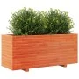 Jardinera madera maciza de pino marrón cera 110x40x49,5 cm de , Maceteros y jardineras - Ref: Foro24-847380, Precio: 137,14 €...
