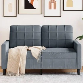 Zweiplätziges Samtsofa in dunkelgrau, 120 cm. von , Sofas - Ref: Foro24-4007615, Preis: 197,31 €, Rabatt: %
