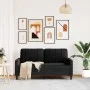 Black velvet 2-seater sofa, 140 cm by , Sofas - Ref: Foro24-4007629, Price: 199,95 €, Discount: %
