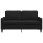 Black velvet 2-seater sofa, 140 cm by , Sofas - Ref: Foro24-4007629, Price: 199,95 €, Discount: %