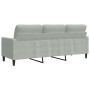Sofá de 3 plazas terciopelo gris claro 180 cm de , Sofás - Ref: Foro24-4007634, Precio: 256,99 €, Descuento: %