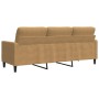 Sofá de 3 plazas terciopelo marrón 180 cm de , Sofás - Ref: Foro24-4007641, Precio: 316,37 €, Descuento: %