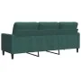 Sofá de 3 plazas terciopelo verde oscuro 180 cm de , Sofás - Ref: Foro24-4007636, Precio: 307,46 €, Descuento: %