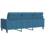 Sofá de 3 plazas terciopelo azul 180 cm de , Sofás - Ref: Foro24-4007643, Precio: 316,72 €, Descuento: %
