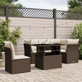 Set sofás de jardín 6 piezas y cojines ratán sintético marrón de , Conjuntos de jardín - Ref: Foro24-3266593, Precio: 457,32 ...