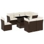 Set de sofás de jardín 9 pzas y cojines ratán sintético marrón de , Conjuntos de jardín - Ref: Foro24-3266733, Precio: 655,24...