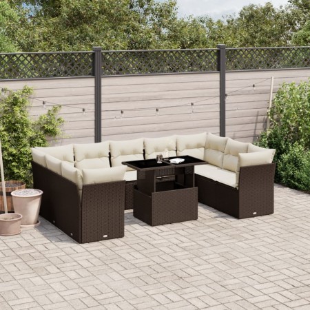 Set de sofás de jardín 10 pzas y cojines ratán sintético marrón de , Conjuntos de jardín - Ref: Foro24-3266823, Precio: 666,2...