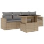 Juego de sofás jardín con cojines 5 pzas ratán sintético beige de , Conjuntos de jardín - Ref: Foro24-3267099, Precio: 353,43...