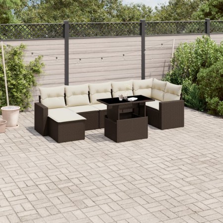 Set sofás de jardín 8 piezas y cojines ratán sintético marrón de , Conjuntos de jardín - Ref: Foro24-3267433, Precio: 559,93 ...