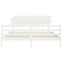 Estructura cama de matrimonio con cabecero madera maciza blanco de vidaXL, Camas y somieres - Ref: Foro24-3195302, Precio: 15...