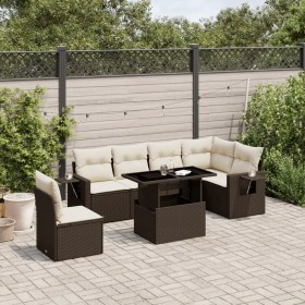Juego de sofás de jardín 7 piezas con cojines ratán PE marrón de , Conjuntos de jardín - Ref: Foro24-3267943, Precio: 519,09 ...