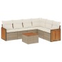 Set sofás de jardín 7 piezas y cojines ratán sintético beige en Conjuntos de jardín | Comprar online en Foru.es