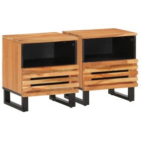 Mesitas de noche 2 uds madera maciza de acacia 40x34x46 cm de , Mesitas de noche - Ref: Foro24-377469, Precio: 82,36 €, Descu...
