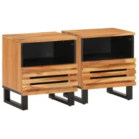 Mesitas de noche 2 uds madera maciza de acacia 40x34x46 cm de , Mesitas de noche - Ref: Foro24-377469, Precio: 81,81 €, Descu...