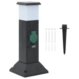 Outdoor column with 2 sockets and lamp 16x16x39.5 cm by , wall sockets - Ref: Foro24-4010099, Price: 37,76 €, Discount: %