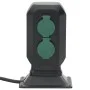 Outdoor plug with 4-way stake, black and green, 15.5x11x24 cm. by , wall sockets - Ref: Foro24-4010101, Price: 25,89 €, Disco...