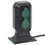 Outdoor plug with 4-way stake, black and green, 15.5x11x24 cm. by , wall sockets - Ref: Foro24-4010101, Price: 25,89 €, Disco...
