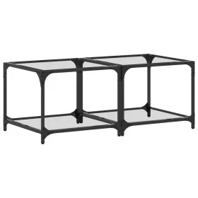 Mesas de centro 2 uds vidrio transparente y acero 50x50x40 cm de , Mesas de centro - Ref: Foro24-845971, Precio: 60,85 €, Des...