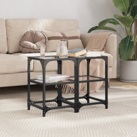Mesas de centro 2 uds vidrio transparente y acero 30x30x45 cm de , Mesas de centro - Ref: Foro24-845999, Precio: 46,68 €, Des...