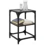 Steel coffee table with black glass surface 30x30x45 cm by , Coffee table - Ref: Foro24-846000, Price: 30,99 €, Discount: %