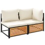 Sofá de jardín 2 plazas con cojines madera maciza de acacia de , Sofás modulares de exterior - Ref: Foro24-367649, Precio: 26...