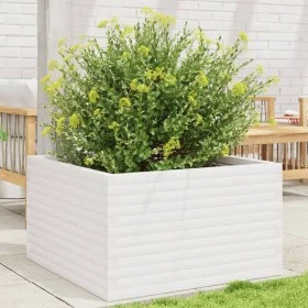 Jardinera de madera maciza de pino blanca 80x80x46 cm de , Maceteros y jardineras - Ref: Foro24-3282420, Precio: 181,08 €, De...