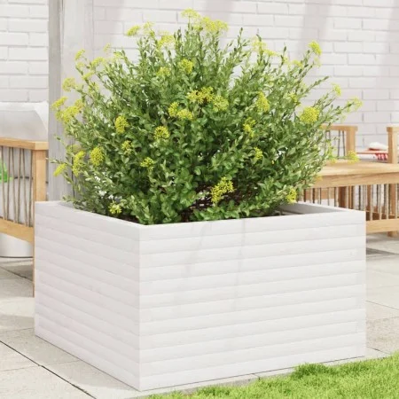 Jardinera de madera maciza de pino blanca 80x80x46 cm de , Maceteros y jardineras - Ref: Foro24-3282420, Precio: 181,08 €, De...