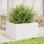 Jardinera de madera maciza de pino blanca 80x80x46 cm de , Maceteros y jardineras - Ref: Foro24-3282420, Precio: 181,08 €, De...