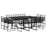 Set de comedor de jardín 11 pzas ratán sintético negro de , Conjuntos de jardín - Ref: Foro24-3295039, Precio: 594,53 €, Desc...