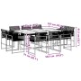 Set de comedor de jardín 11 pzas ratán sintético negro de , Conjuntos de jardín - Ref: Foro24-3295039, Precio: 594,53 €, Desc...