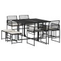 Set de comedor de jardín 9 pzas y cojines ratán sintético negro de , Conjuntos de jardín - Ref: Foro24-3295018, Precio: 374,8...