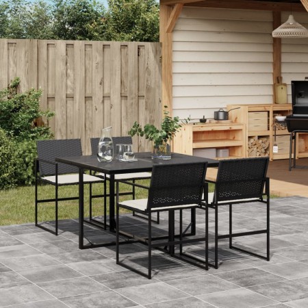 Set de muebles jardín 5 pzas con cojines ratán sintético negro de , Conjuntos de jardín - Ref: Foro24-3295058, Precio: 272,21...