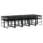 Set de comedor jardín 11 pzas con cojines ratán sintético negro de , Conjuntos de jardín - Ref: Foro24-3295011, Precio: 758,0...