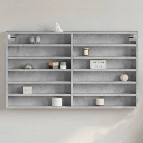 Vitrina de madera de ingeniería gris hormigón 100x8,5x58 cm de , Estantes y estanterías - Ref: Foro24-847943, Precio: 46,88 €...