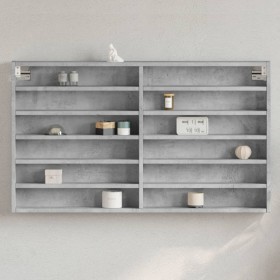 Vitrina de madera de ingeniería gris hormigón 100x8,5x58 cm de , Estantes y estanterías - Ref: Foro24-847943, Precio: 47,60 €...