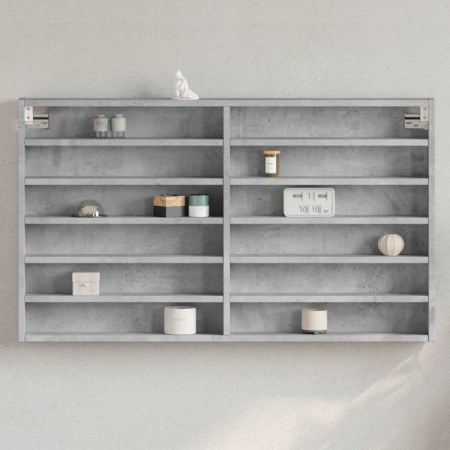 Vitrina de madera de ingeniería gris hormigón 100x8,5x58 cm de , Estantes y estanterías - Ref: Foro24-847943, Precio: 47,60 €...