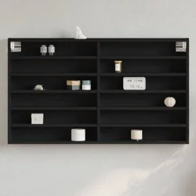 Vitrina de madera de ingeniería negra 100x8,5x58 cm de , Estantes y estanterías - Ref: Foro24-847941, Precio: 49,11 €, Descue...