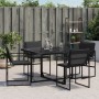 Sillas de jardín con cojines 4 unidades acero y textilene negro de , Sillas de jardín - Ref: Foro24-4008584, Precio: 181,68 €...