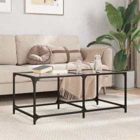 Glass and steel coffee table, 98.5x50x40 cm by , Coffee table - Ref: Foro24-845978, Price: 43,55 €, Discount: %