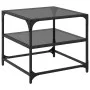 Glass surface coffee table 2 units black steel 50x50x45 cm by , Coffee table - Ref: Foro24-846009, Price: 71,27 €, Discount: %