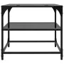 Glass surface coffee table 2 units black steel 50x50x45 cm by , Coffee table - Ref: Foro24-846009, Price: 71,27 €, Discount: %