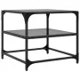 Glass surface coffee table 2 units black steel 50x50x45 cm by , Coffee table - Ref: Foro24-846009, Price: 71,27 €, Discount: %
