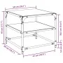 Mesa de centro superficie vidrio 2 uds acero negro 50x50x45 cm de , Mesas de centro - Ref: Foro24-846009, Precio: 71,27 €, De...