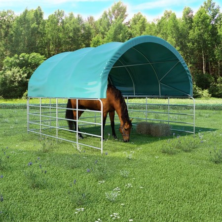 Carpa para ganado PVC verde 3,7x3,7 m de vidaXL, Carpas y cenadores - Ref: Foro24-3056433, Precio: 483,04 €, Descuento: %