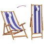 Silla playa plegable madera maciza eucalipto y tela azul blanco de , Sillas de jardín - Ref: Foro24-366563, Precio: 81,53 €, ...