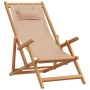 Silla de playa plegable madera maciza de eucalipto y tela taupe de , Sillas de jardín - Ref: Foro24-366561, Precio: 94,25 €, ...