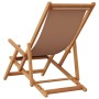 Silla de playa plegable madera maciza de eucalipto y tela taupe de , Sillas de jardín - Ref: Foro24-366561, Precio: 94,25 €, ...
