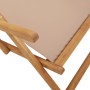 Silla de playa plegable madera maciza de eucalipto y tela taupe de , Sillas de jardín - Ref: Foro24-366561, Precio: 94,25 €, ...