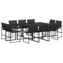 Juego de comedor de jardín 11 pzas con cojines textileno negro de , Conjuntos de jardín - Ref: Foro24-3295079, Precio: 569,99...
