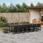 Juego de comedor de jardín 17 pzas con cojines textileno negro de , Conjuntos de jardín - Ref: Foro24-3295087, Precio: 899,36...